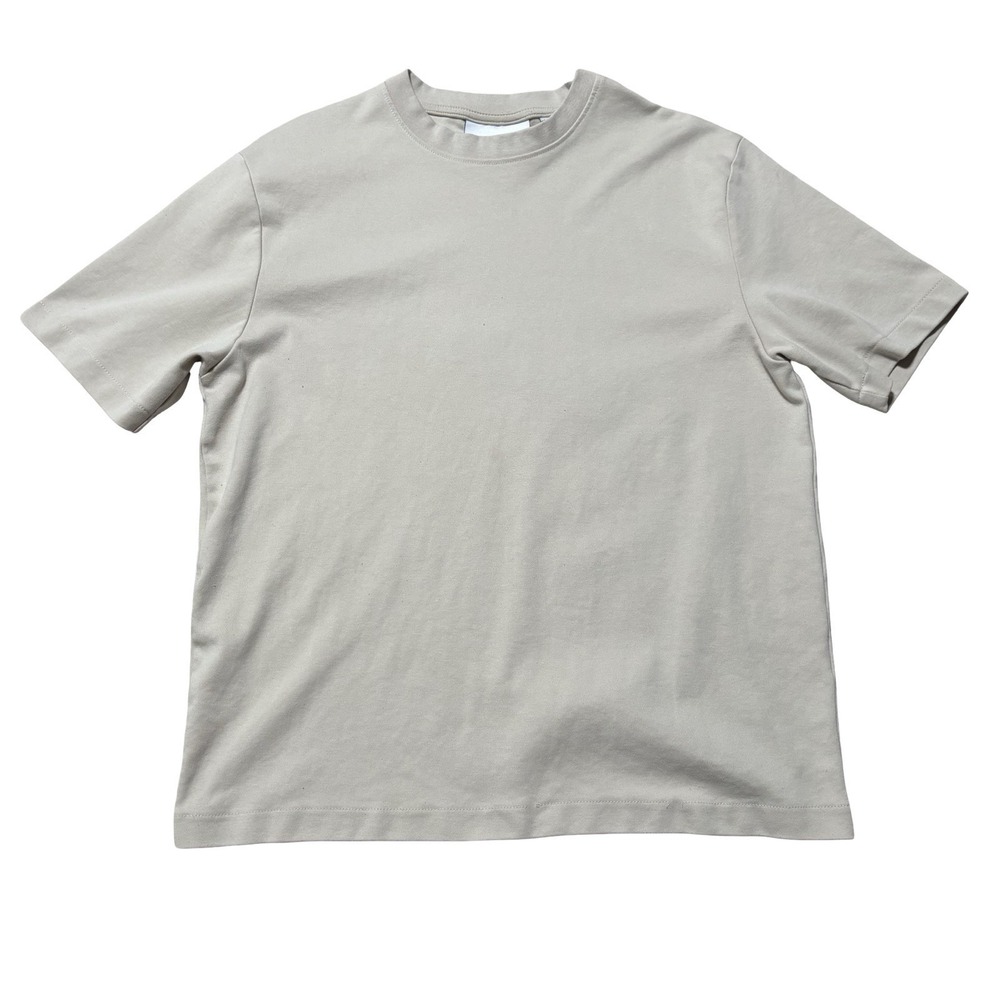 Plenum Studio Men's Heavyweight Beige T Shirt *Stained* Size Medium